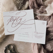 Romantic Roos Gold Calligraphy Song Request RSVP Uitnodiging Briefkaart