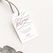 Romantic Roos Gold Calligraphy Weddenschap Welkom Cadeaulabel