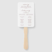 Romantic Roos Gold Calligraphy Wedding Programme F Handwaaier (Achterkant)