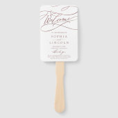Romantic Roos Gold Calligraphy Wedding Programme F Handwaaier (Voorkant)