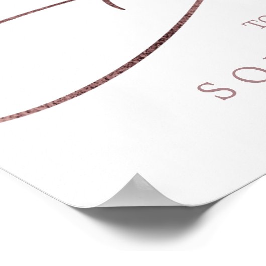 Romantic Roos Gold Calligraphy Welcome Wedding Poster (Hoek)