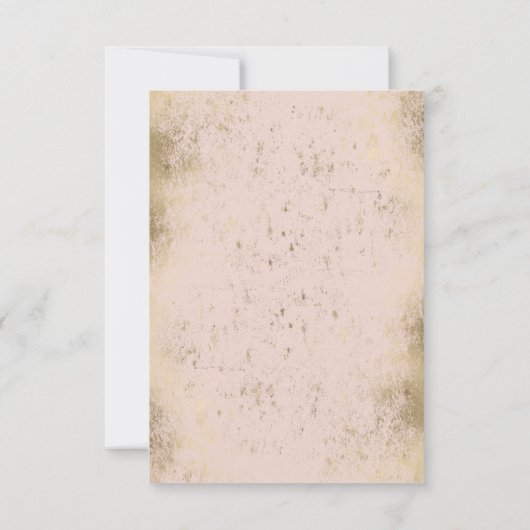 Romantic Roos Pink Gold Floral Response Kaart (Achterkant)