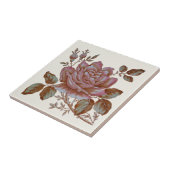 Romantic Roos Transferware Tile c. 1900-ontwerp Tegeltje (Zijkant)