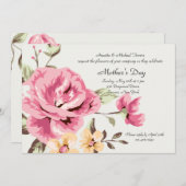 Romantic Roos Uitnodiging (Voorkant / Achterkant)