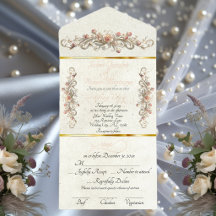 Romantic Rose Arc Borders & Calligraphy - Cream