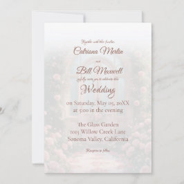 Romantic Rose Arch Pink Door Wedding Invitation Kaart