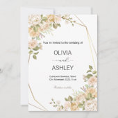 Romantic Rose Bloom Wedding | Elegant Floral Party Kaart (Voorkant)