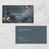 Romantic Rose Floral and Starry Night Mountain Visitekaartje (Voorkant / Achterkant)