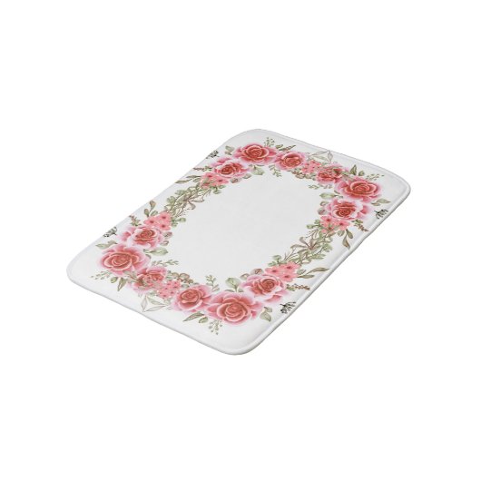 Romantic Rose Frame Memory Foam Bath Mat (Gekanteld)