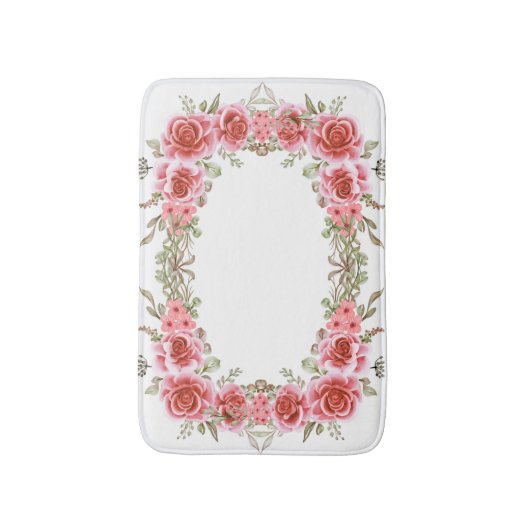 Romantic Rose Frame Memory Foam Bath Mat (Voorkant Verticaal)