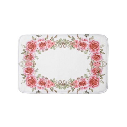 Romantic Rose Frame Memory Foam Bath Mat (Voorkant)