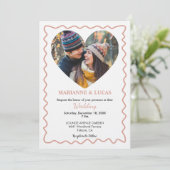 Romantic Rose Gold Heart Photo Wedding Kaart (Staand voorkant)
