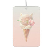 Romantic Rose: Miss Meow Pink Ice Cream Cone Art Luchtverfrisser (Voorkant)