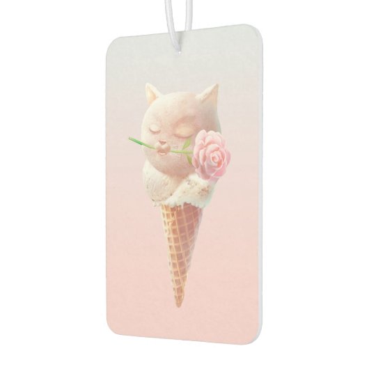 Romantic Rose: Miss Meow Pink Ice Cream Cone Art Luchtverfrisser (Links)