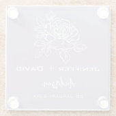 Romantic Rose Personalized Wedding/ Bridal Shower  Glazen Onderzetter (Achterkant)