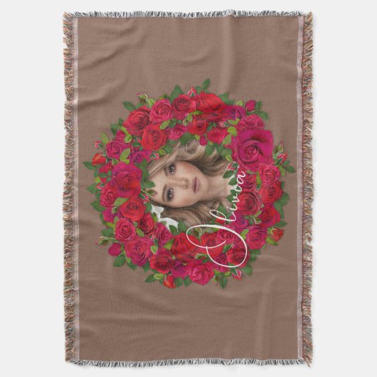 Romantic Rose Photo Frame For Lover Deken (Voorkant Verticaal)