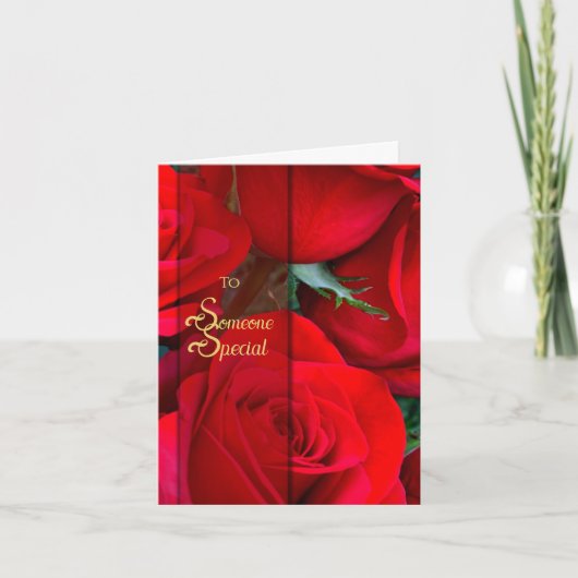 Romantic Rose Rose Card Bedankkaart (Voorkant)