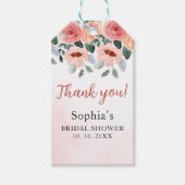 Romantic Rose Watercolor Bridal Shower  Cadeaulabel (Voorkant)