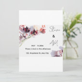 Romantic Rose Wedding Invitation | Soft Floral Ele Kaart (Staand voorkant)