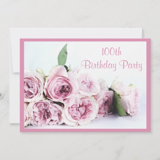 Romantic Roses 100e verjaardag Kaart (Voorkant)