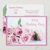 Romantic Roses 100e verjaardag Kaart (Voorkant / Achterkant)