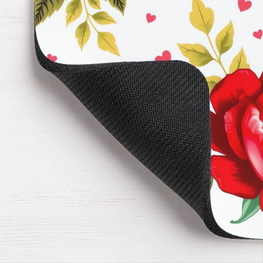 Romantic Roses and Hearts Mouse Pad Muismat (Hoek)
