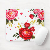 Romantic Roses and Hearts Mouse Pad Muismat (Met muis)