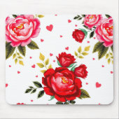 Romantic Roses and Hearts Mouse Pad Muismat (Voorkant)
