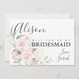 Romantic Roses Bridesmaid proposal Kaart