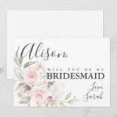 Romantic Roses Bridesmaid proposal Kaart (Voorkant / Achterkant)