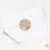 Romantic Roses Damask Lace Wedding Sticker (Envelop)