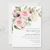 Romantic Roses Dusty Roos Weddenschap Kaart (Voorkant)