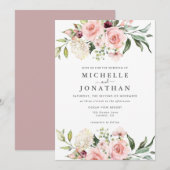 Romantic Roses Dusty Roos Weddenschap Kaart (Voorkant / Achterkant)