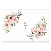 Romantic Roses Dusty Roos Wedding Place Card Kaart (Voorkant)
