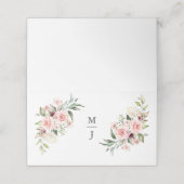 Romantic Roses Dusty Roos Wedding Place Card Plaatskaartje (Buitenkant ongevouwen)