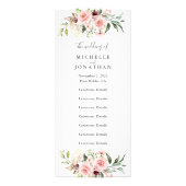 Romantic Roses Dusty Roos Wedding Programme Reclamekaart (Voorkant)