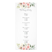 Romantic Roses Dusty Roos Wedding Programme Reclamekaart (Achterkant)