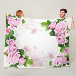 Romantic Roses Fleece Blanket Deken