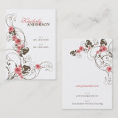 Romantic Roses Fleur Elegant Profile Card Visitekaartje (Voorkant / Achterkant)