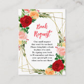 Romantic Roses Floral Baby Shower Book Request Informatiekaartje (Voorkant)