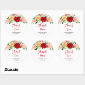 Romantic Roses Floral Baby Shower Thank You Ronde Sticker (Vel)