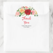 Romantic Roses Floral Baby Shower Thank You Ronde Sticker (Tas)