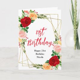 Romantic Roses Floral Birthday Kaart