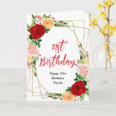 Romantic Roses Floral Birthday Kaart (Gele Bloem)
