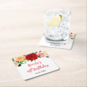 Romantic Roses Floral Birthday Kartonnen Onderzetters (Insitu)