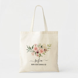Romantic Roses Floral Bridesmaid Weddenschap Tote Bag