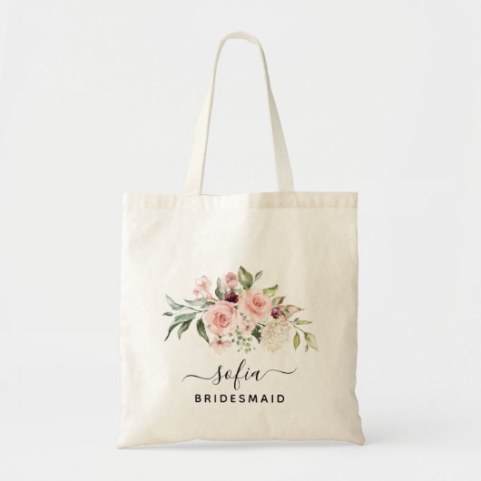 Romantic Roses Floral Bridesmaid Wedding Tas (Voorkant)