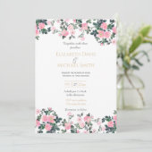 Romantic Roses Floral Waterverf schilderen Kaart (Staand voorkant)