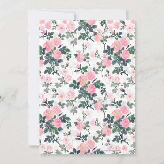 Romantic Roses Floral Waterverf schilderen Kaart (Achterkant)