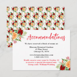 Romantic Roses Floral Wedding Accommodations Informatiekaartje